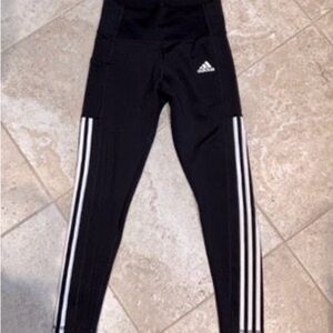 Adidas Black and White Leggings with Iconic Stripes
